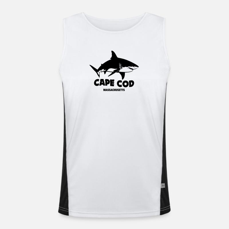 Cape Cod – Weiße Haie Funktionelles Kontrast-Tank Top für Männer 