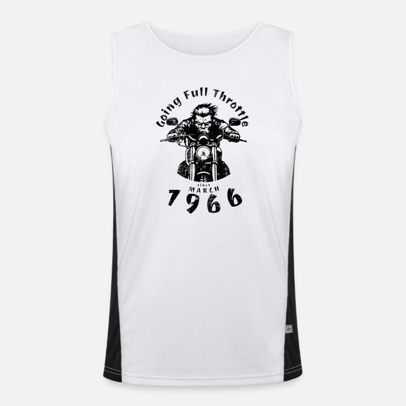 60. Geburtstag Going Full Throttle Since 03/1966 Funktionelles Kontrast-Tank Top für Männer 