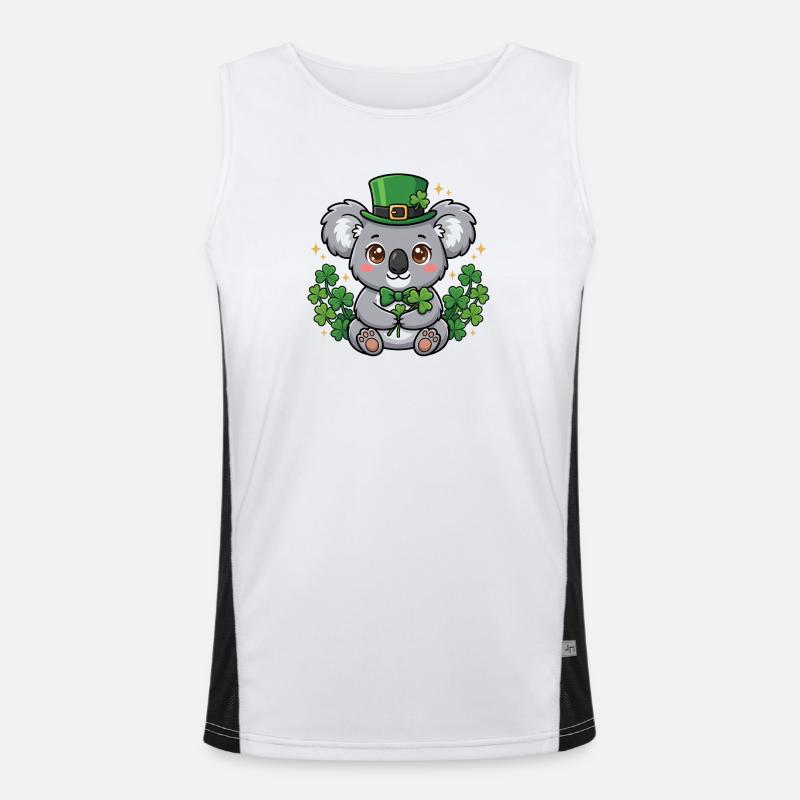 St. Patricks Day Koala-Bär-Tier Australien Funktionelles Kontrast-Tank Top für Männer 