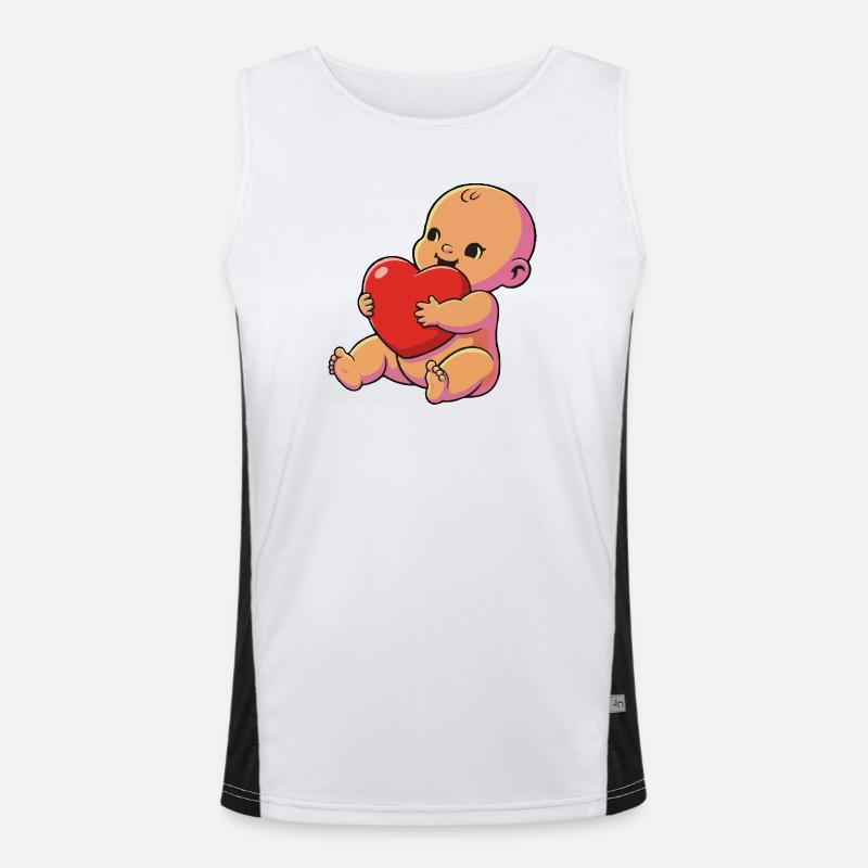 Petit câlin de cœur de bébé Débardeur respirant contrasté Homme 