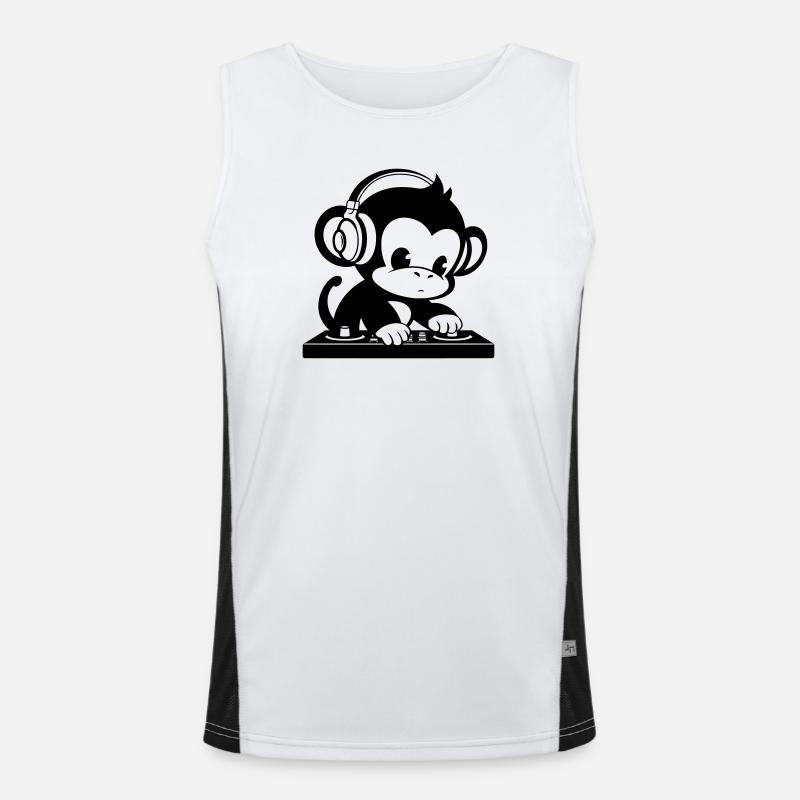 DJ singe avec des écouteurs Débardeur respirant contrasté Homme 