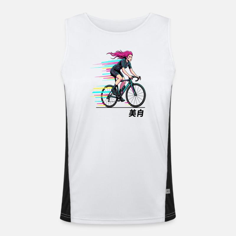 Neon-Sprint-Radfahrer Funktionelles Kontrast-Tank Top für Männer 