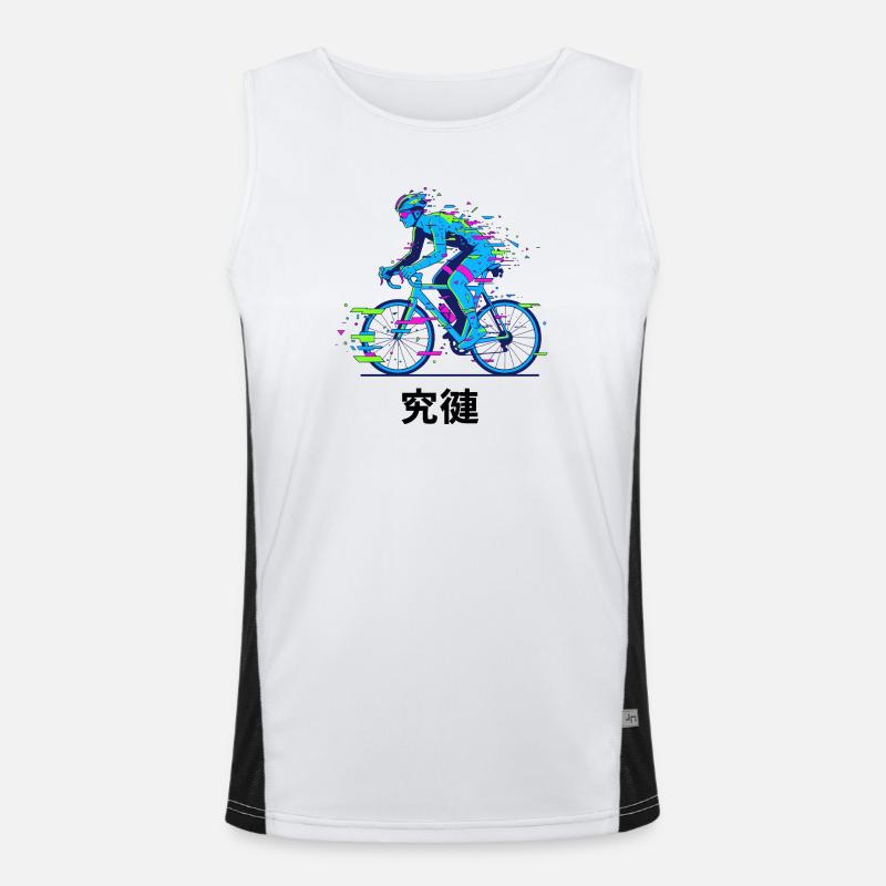 Neon-Glitch-Radfahrer Funktionelles Kontrast-Tank Top für Männer 