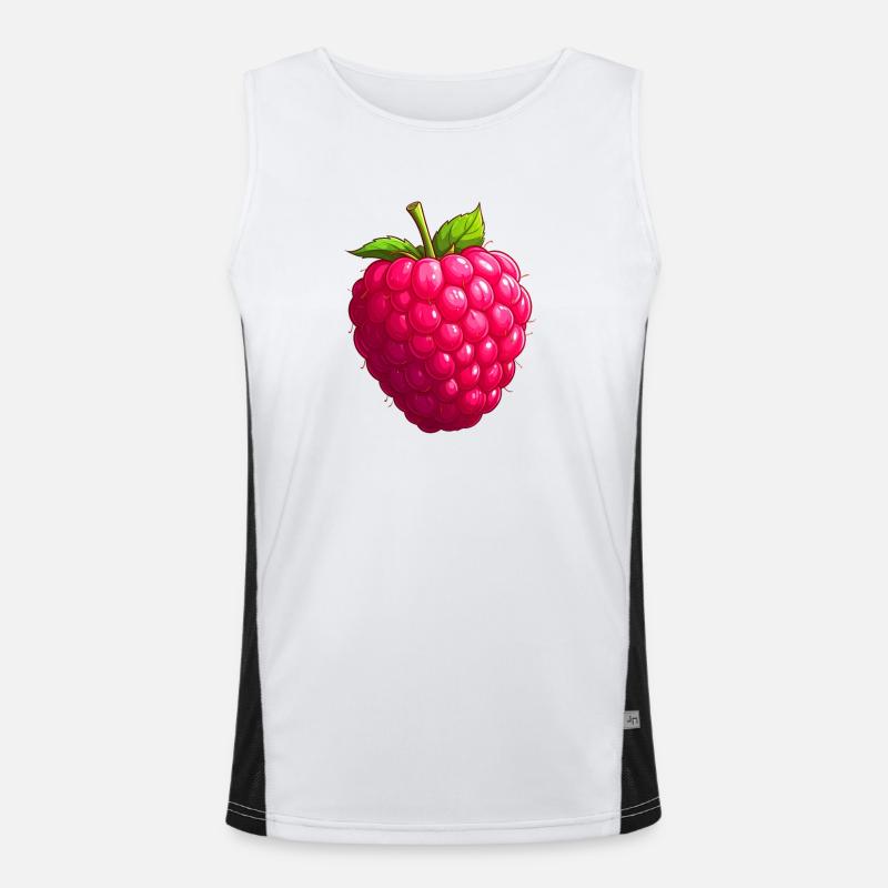 Raspberry - Men's Functional Contrast Tank Top  - white/black