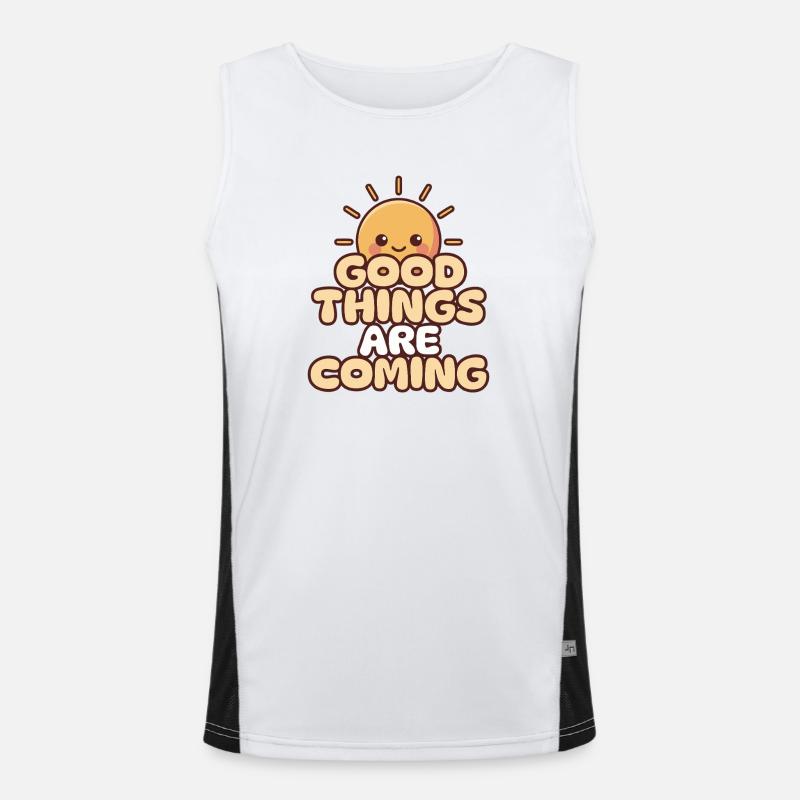 Sonnige Vorfreude Gute Dinge werden kommen  Funktionelles Kontrast-Tank Top für Männer 