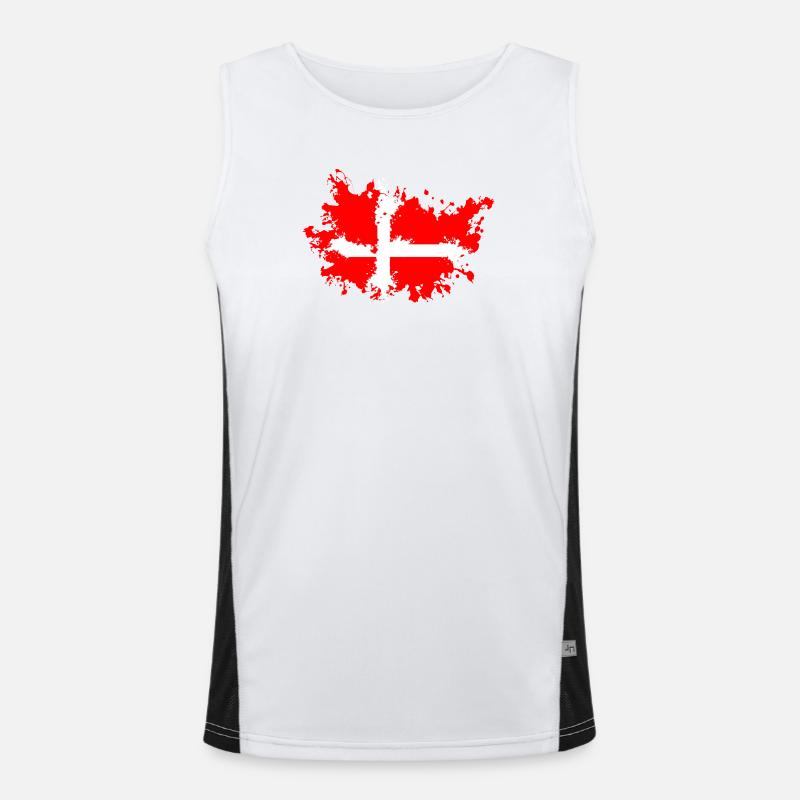 Drapeau éclaboussé du Danemark Débardeur respirant contrasté Homme 