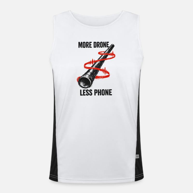 Plus de drones, moins de téléphone portable | Didgeridoo Débardeur respirant contrasté Homme 