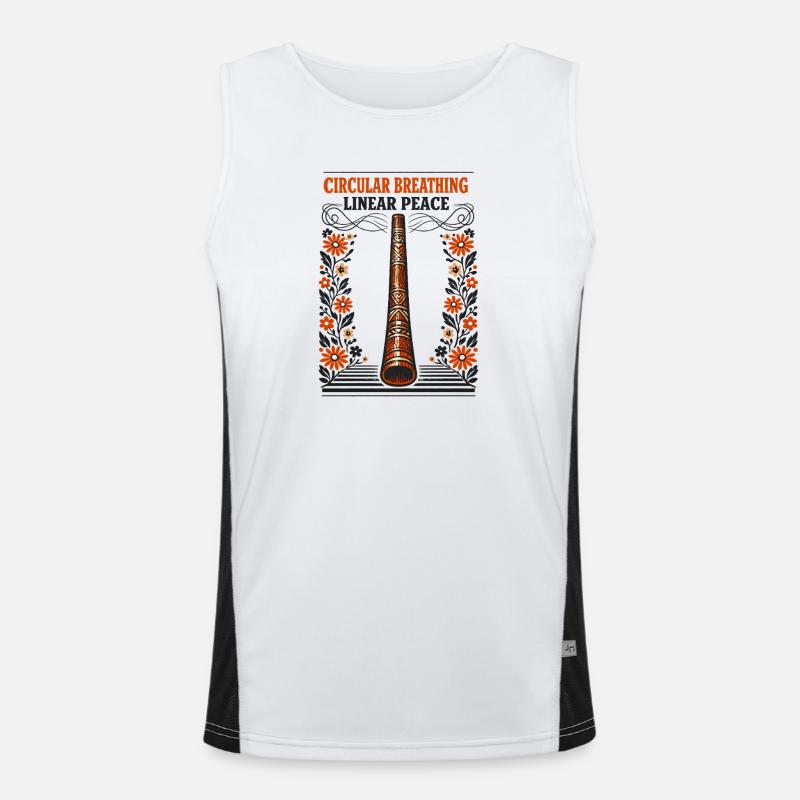 Circular breathing, inner peace | Didgeridoo Men's Functional Contrast Tank Top 