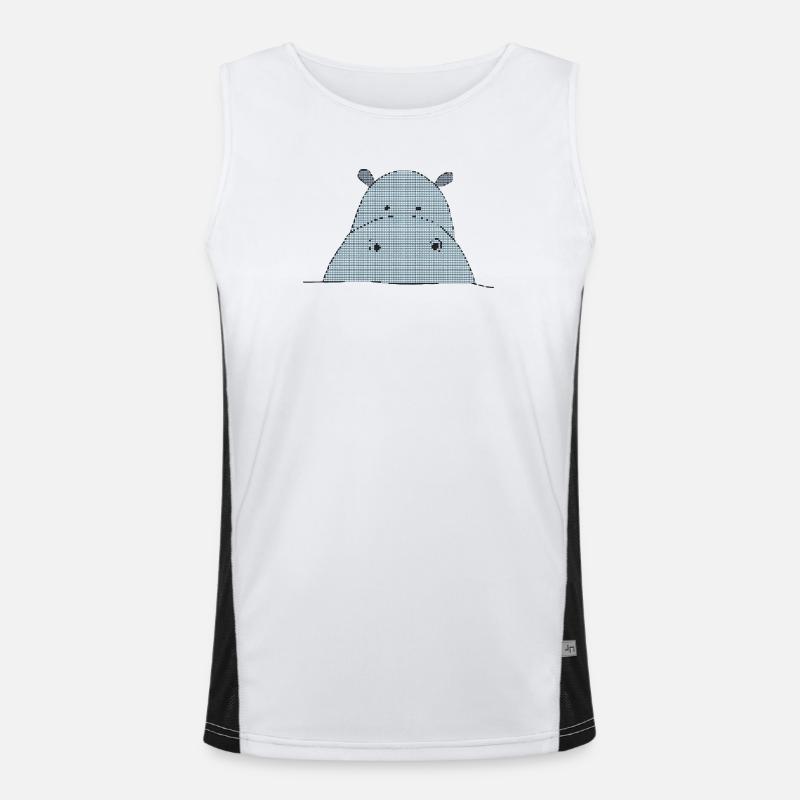 Hippopotame adapté aux pixels Débardeur respirant contrasté Homme 