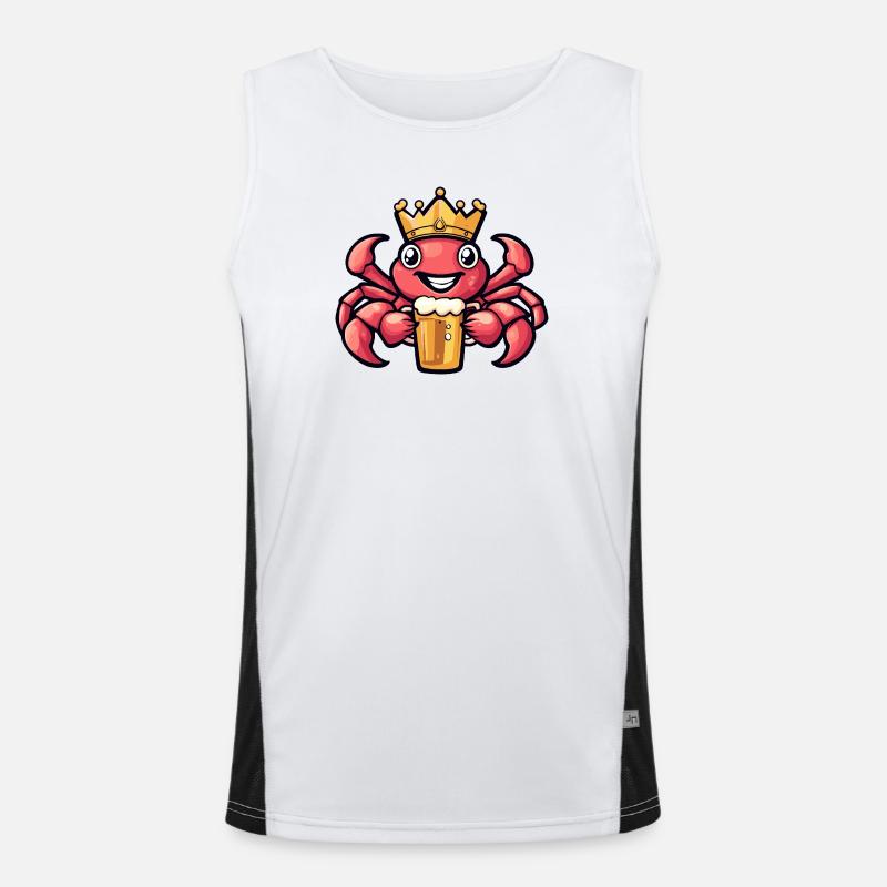Crab Crab Beer King Men's Functional Contrast Tank Top 