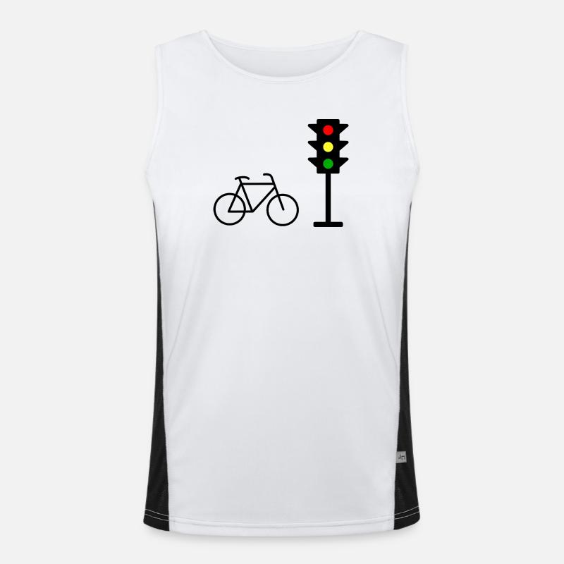 Empreinte de feu de circulation avec vélo Débardeur respirant contrasté Homme 