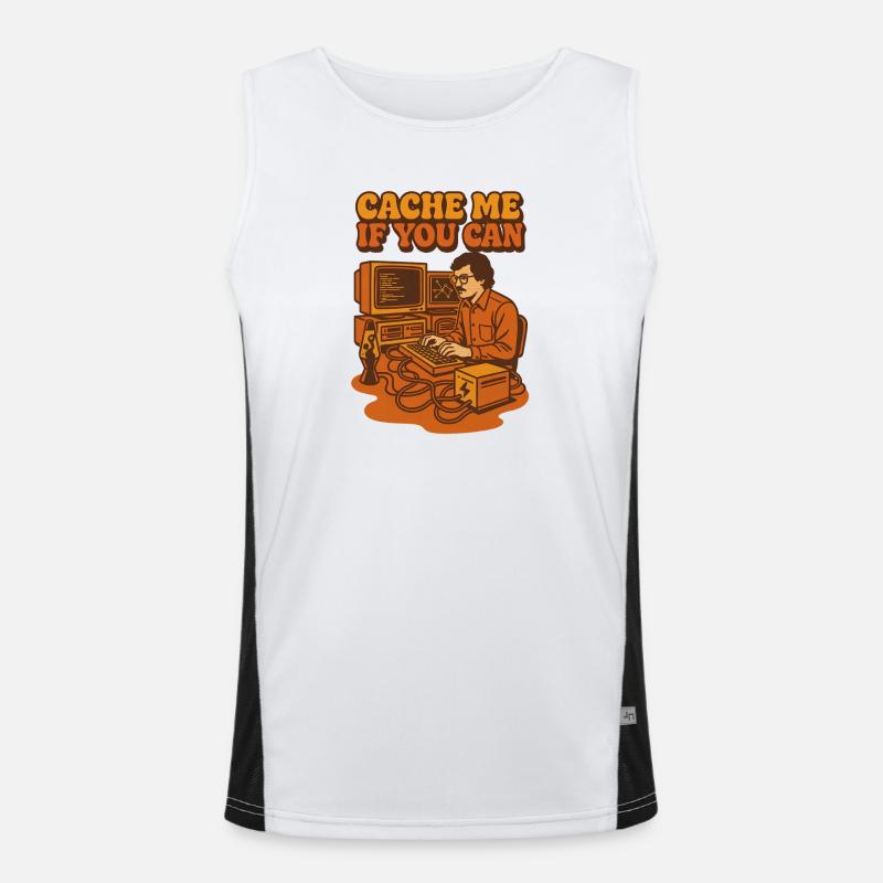 Cache me if you can | Coding Humor Men's Functional Contrast Tank Top 