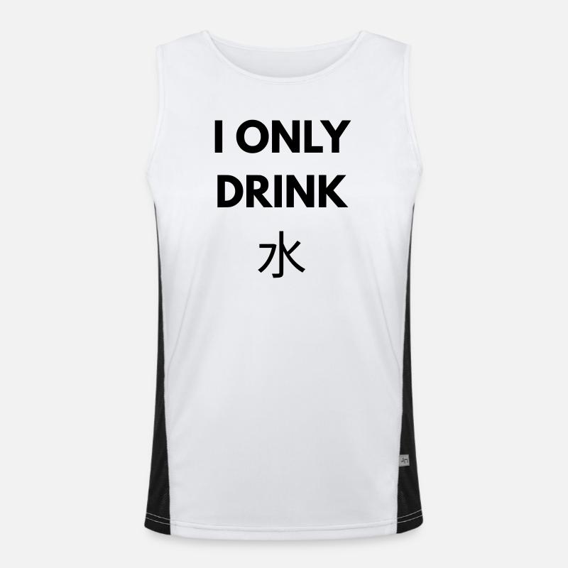 I ONLY DRINK WATER Men's Functional Contrast Tank Top 