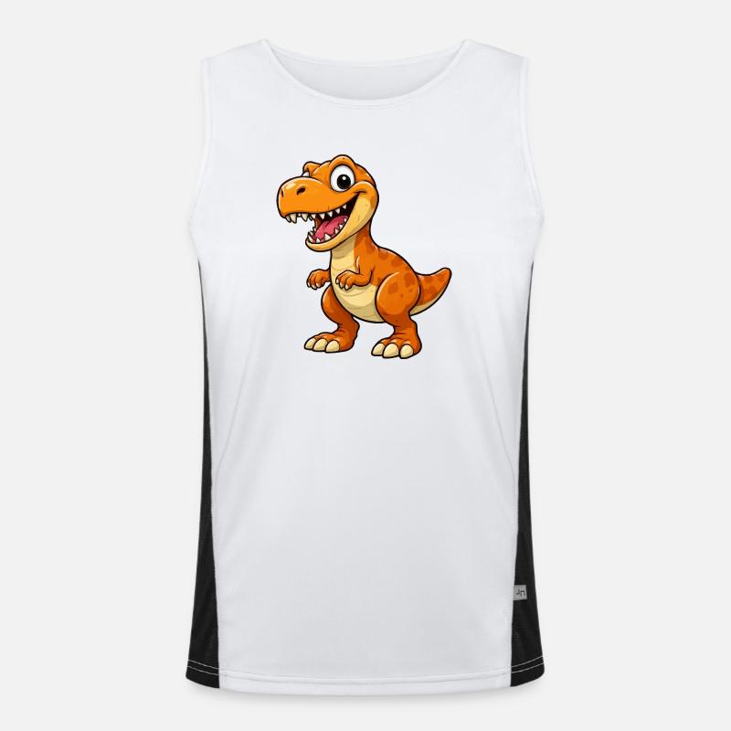 Lustiger Dino Cartoon T-Rex Funktionelles Kontrast-Tank Top für Männer 