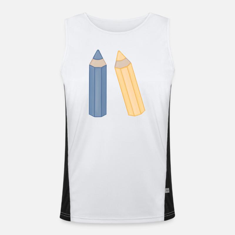 Illustration Duo de crayons de couleur Crayons de couleur Débardeur respirant contrasté Homme 