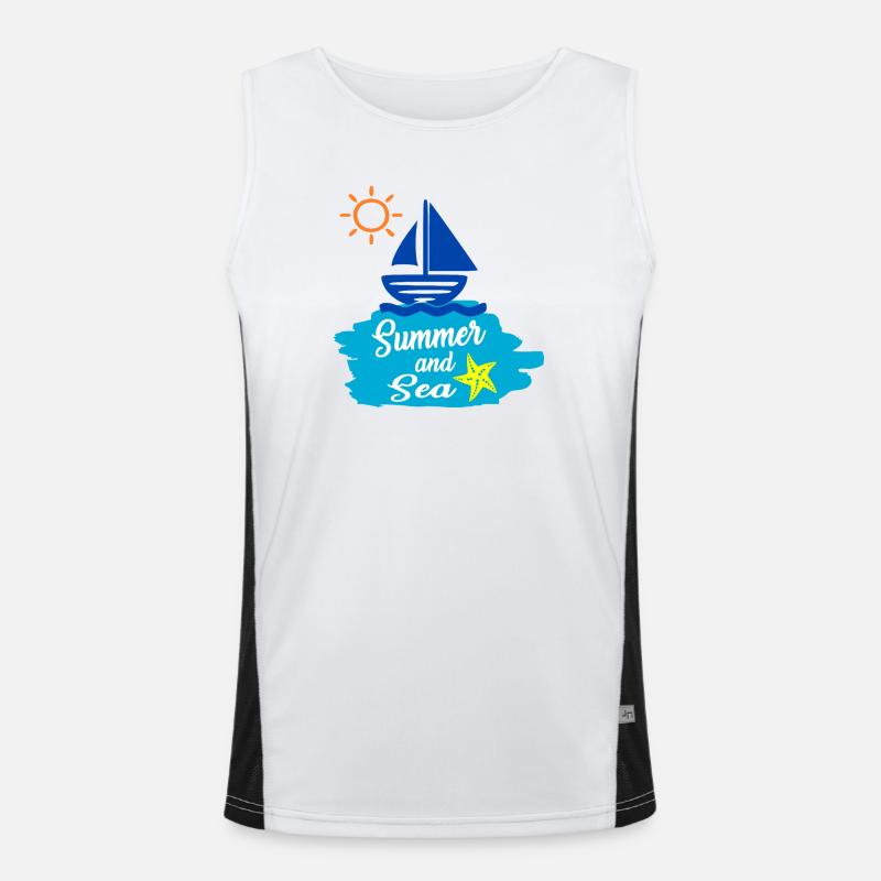 Summer and Sea - Summer Design Men's Functional Contrast Tank Top 
