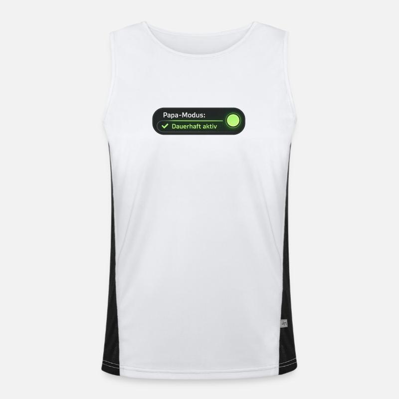 Dad mode permanently active - Men's Functional Contrast Tank Top  - white/black