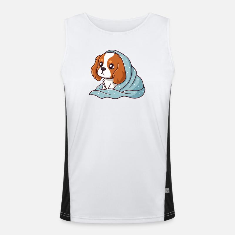 Beagle in Blau gewickelt Funktionelles Kontrast-Tank Top für Männer 