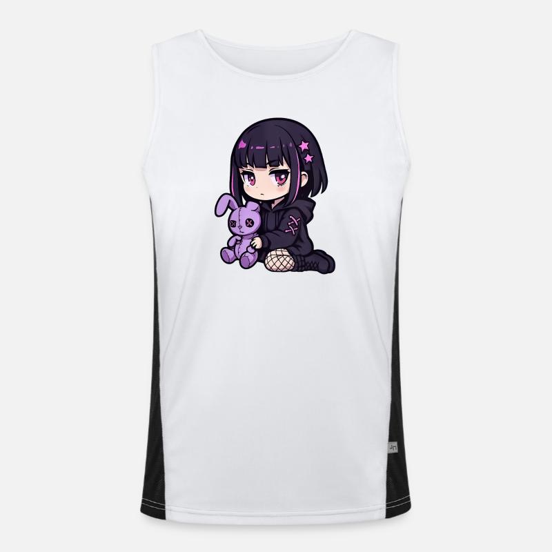 Goth Bunny Horreur Rabbit Gothique Effrayant Effrayant Débardeur respirant contrasté Homme 