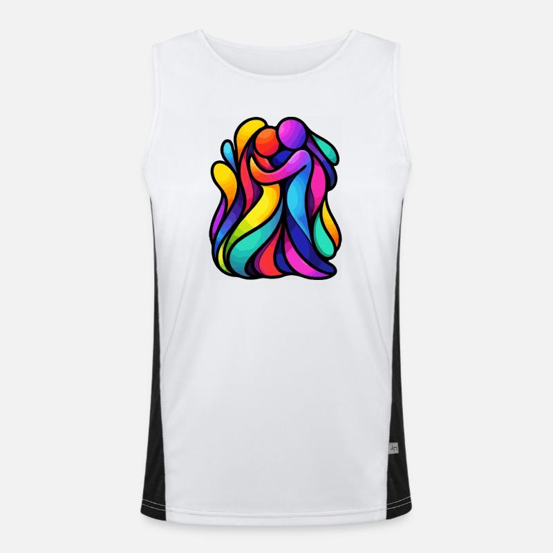 Colorful Dancing Figures Men's Functional Contrast Tank Top 