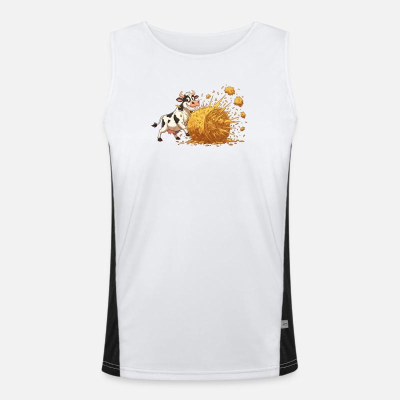 Explosion de vache et de foin Débardeur respirant contrasté Homme 