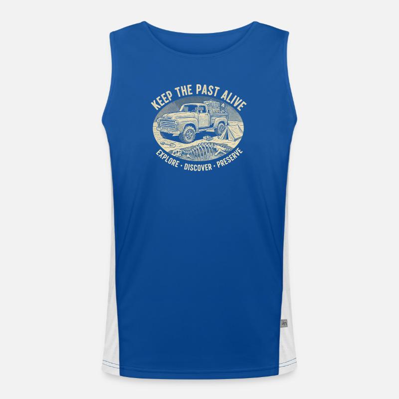Oldtimer Truck Camping Erbe Funktionelles Kontrast-Tank Top für Männer 
