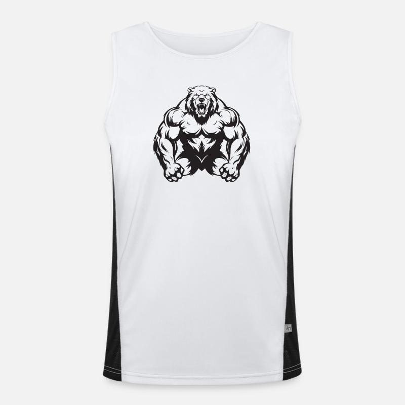 Grizzly Bär Muskeln Funktionelles Kontrast-Tank Top für Männer 