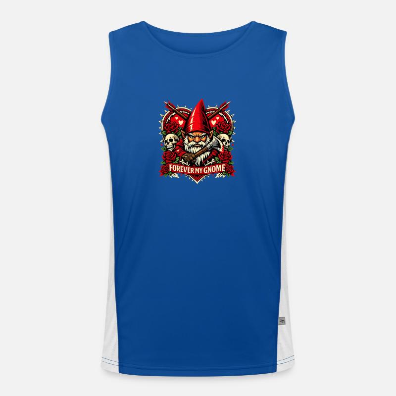 Evil Gnome, Dark Gnome, Goth Gnome, Funny Gnome Men's Functional Contrast Tank Top 