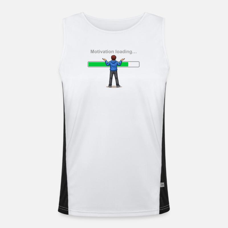 Motivation Loading… Please Wait - Men's Functional Contrast Tank Top  - white/black