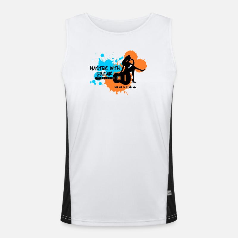 Master with guitar - Blue Orange Men's Functional Contrast Tank Top 