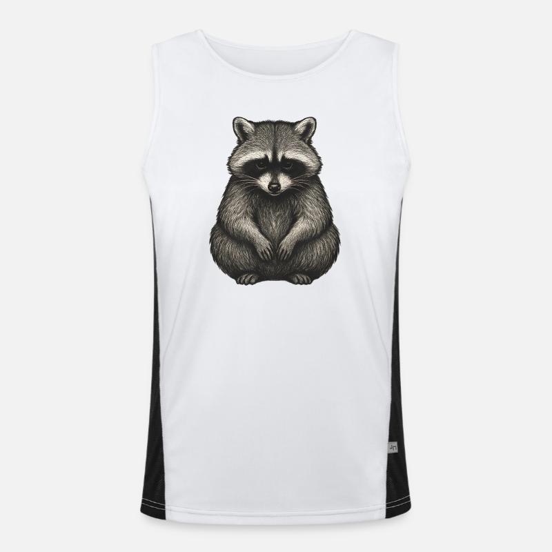 Shadow Raccoon Illustration Men's Functional Contrast Tank Top 
