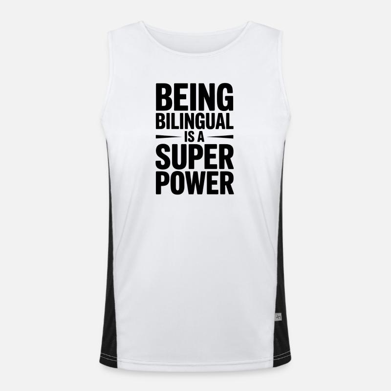 Foreign Language Sayings Funny Foreign Language Gift Men's Functional Contrast Tank Top 