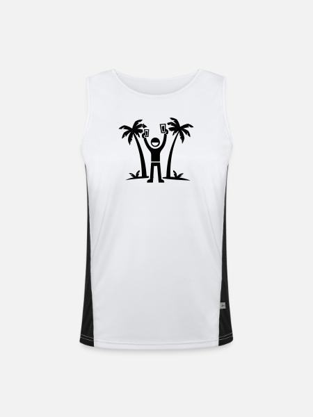 Party Vacation Island Drinking - Men's Functional Contrast Tank Top - white/black