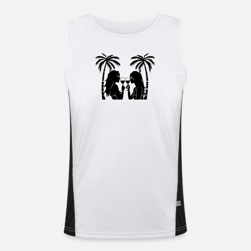 Mädels Urlaub Palmen Funktionelles Kontrast-Tank Top für Männer 