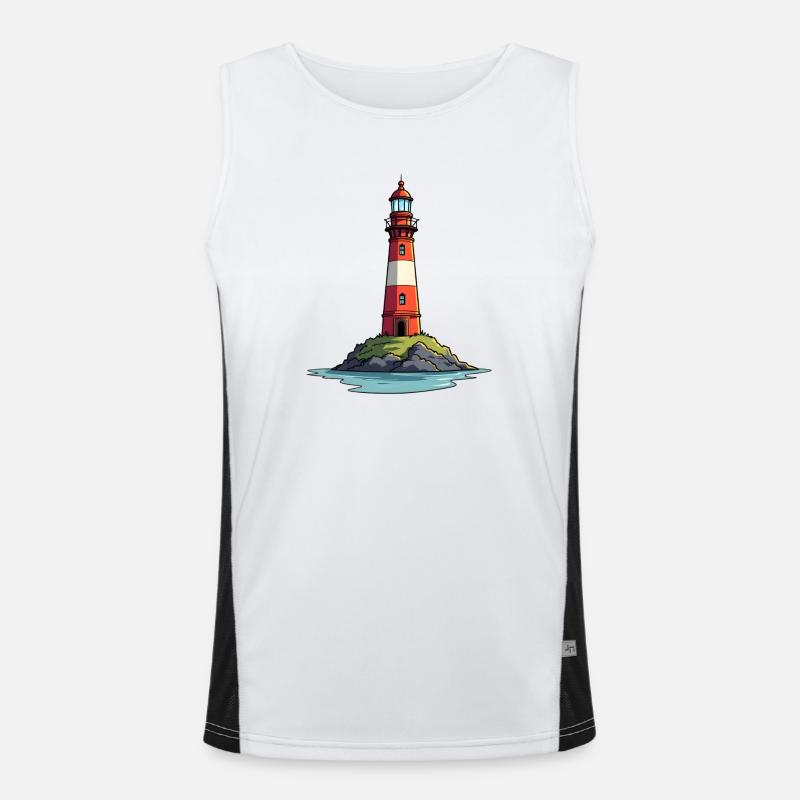 Leuchtturm Funktionelles Kontrast-Tank Top für Männer 