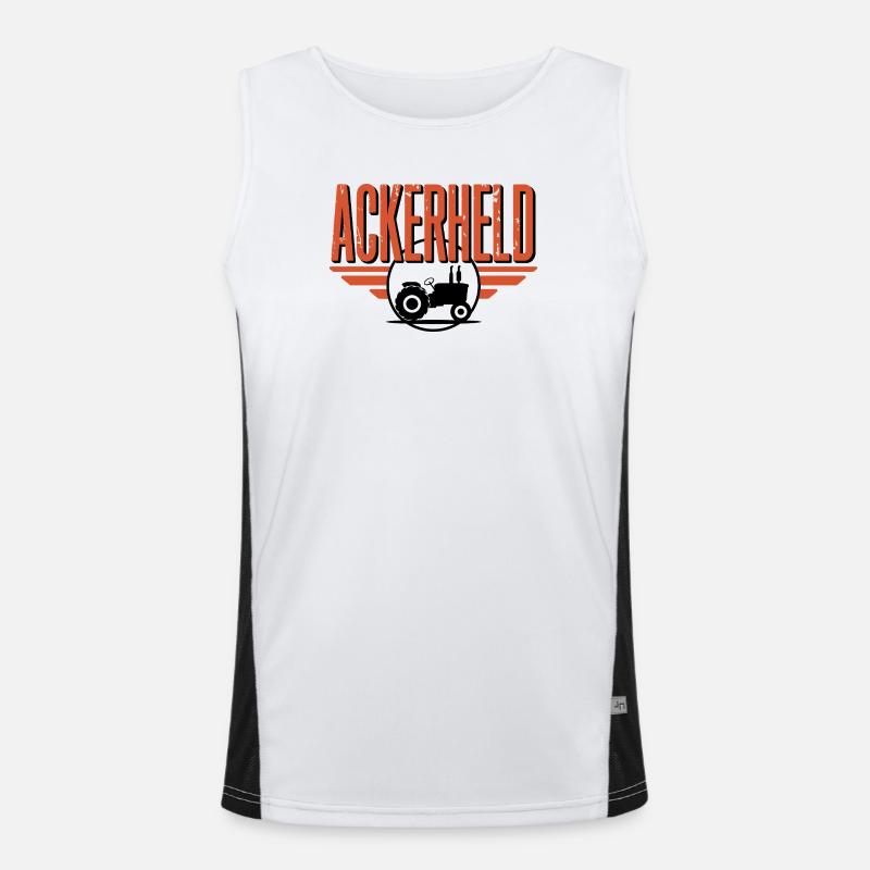 Ackerheld Tractor Farmer Farmer Agriculture - Men's Functional Contrast Tank Top  - white/black