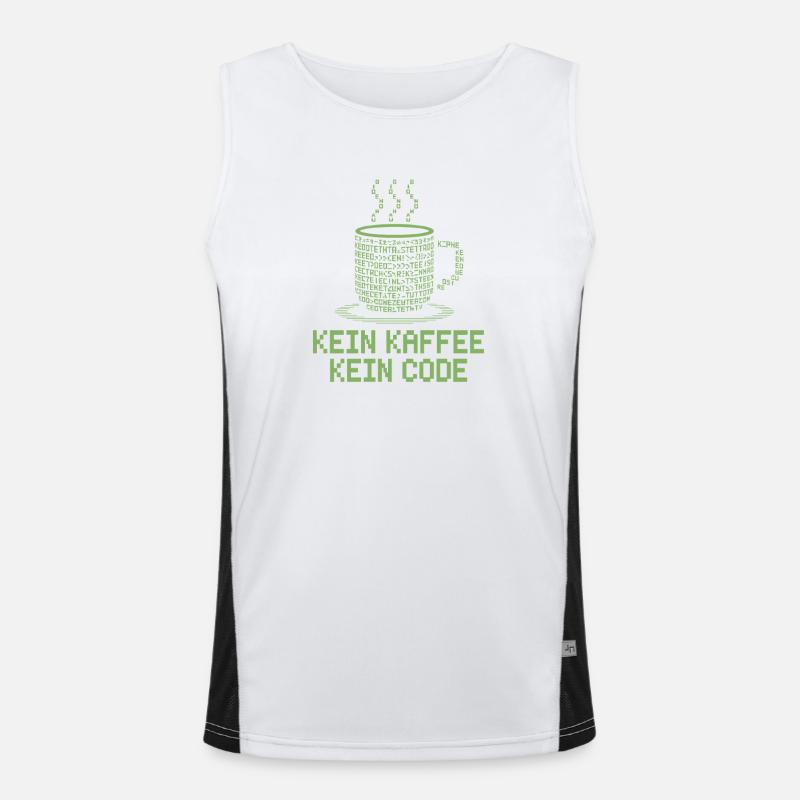 Kein Kaffee Kein Code Programmierer Informatiker Funktionelles Kontrast-Tank Top für Männer 
