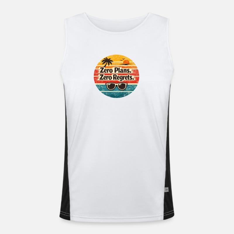 Beach Vibes – Zero Plans Zero Regrets Men's Functional Contrast Tank Top 