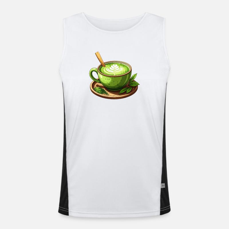 Matcha Tee Funktionelles Kontrast-Tank Top für Männer 