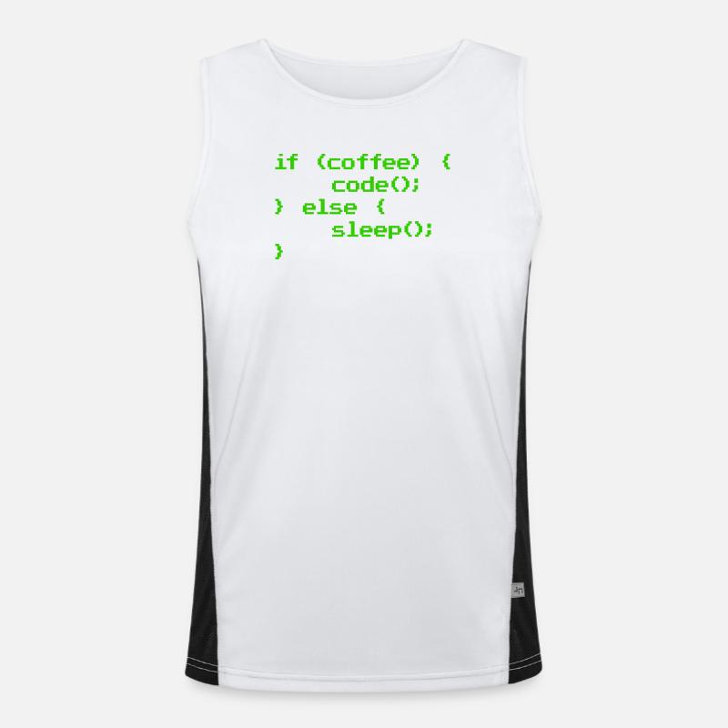 No Coffee No Code Programmeur Informaticien Débardeur respirant contrasté Homme 