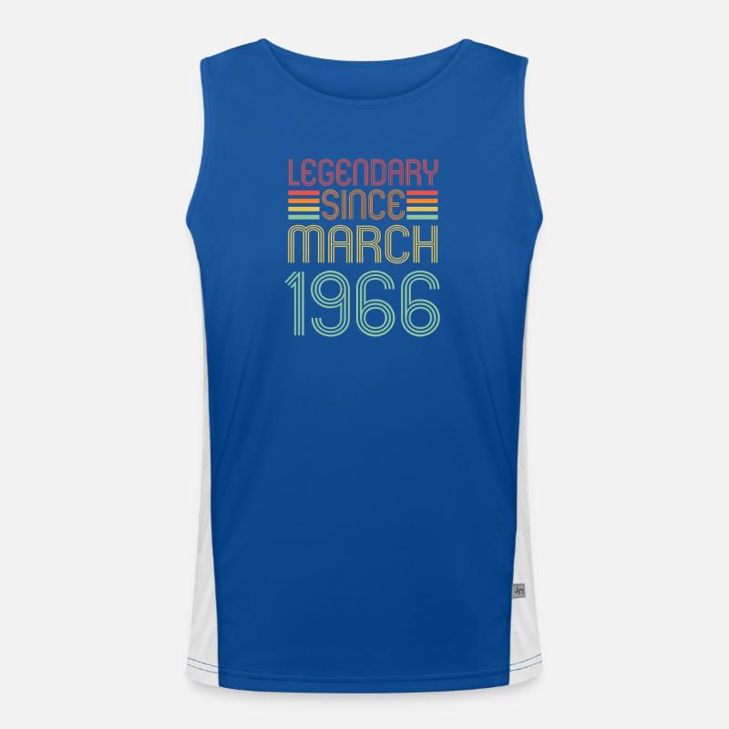 Legendary since March 1966, Retro, Birthday Men's Functional Contrast Tank Top 