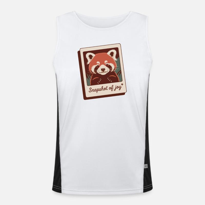 Red Panda Snapshot Joy Men's Functional Contrast Tank Top 