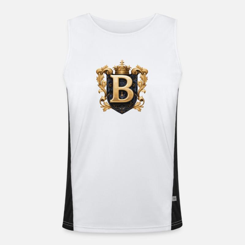 B Buchstabe Name Krone Funktionelles Kontrast-Tank Top für Männer 