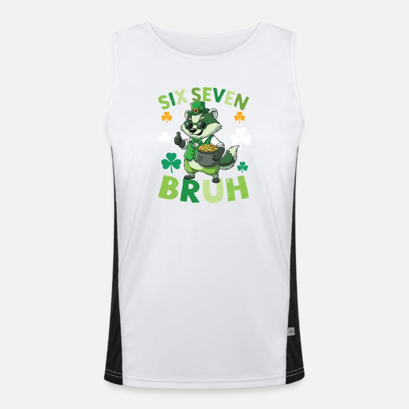 St. Patrick's Day Waschbär Funktionelles Kontrast-Tank Top für Männer 