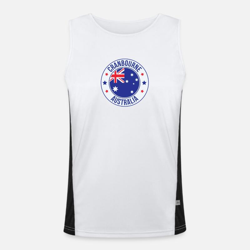 Cranbourne-Australien-Emblem Funktionelles Kontrast-Tank Top für Männer 