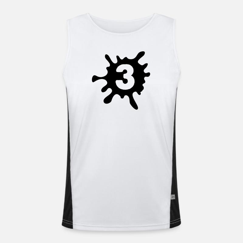 3 Klecks Funktionelles Kontrast-Tank Top für Männer 