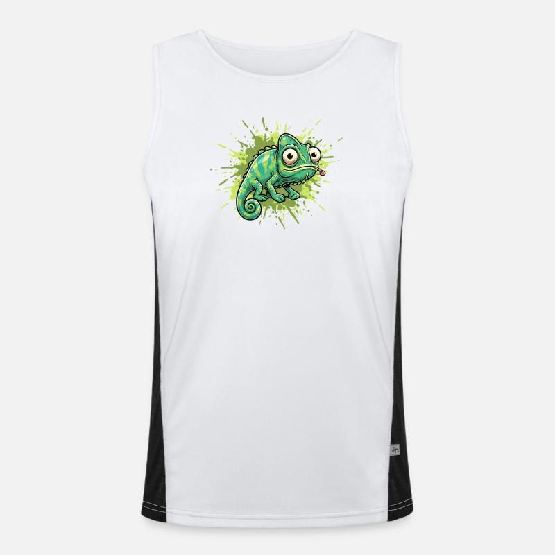 Chameleon Graffiti Splash - Men's Functional Contrast Tank Top  - white/black