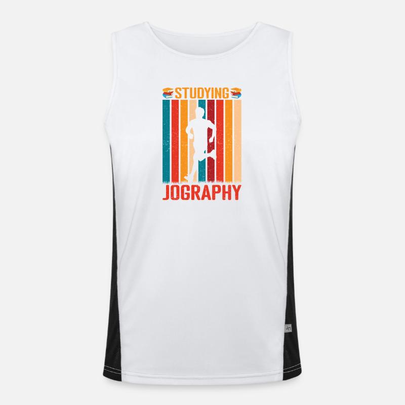 Running Run Studying Jography Marathon Runner - Men's Functional Contrast Tank Top  - white/black