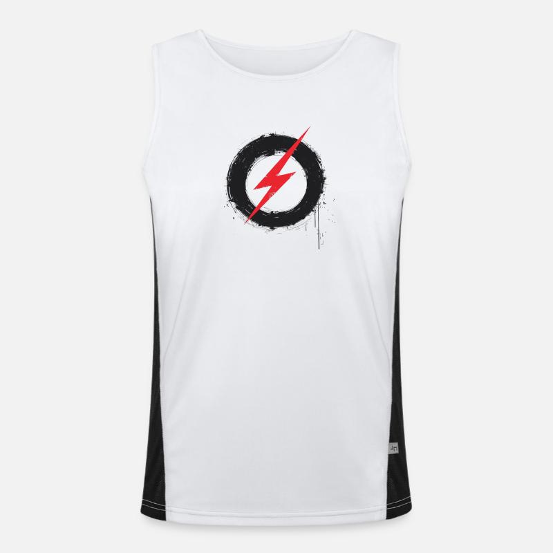 Digital Freedom - Retro Future Art Funktionelles Kontrast-Tank Top für Männer 