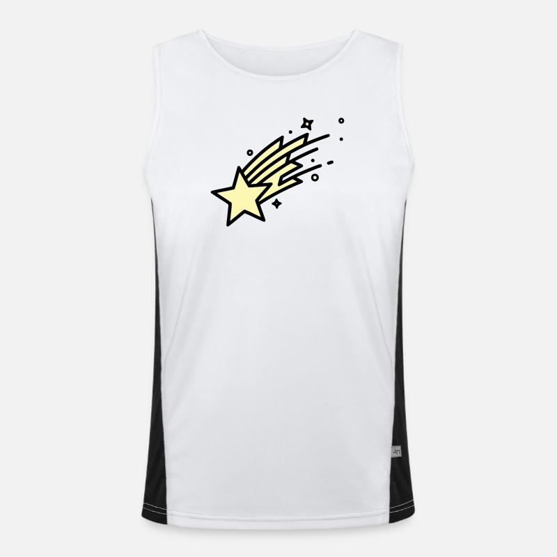 Shooting Star Comet Comic - Men's Functional Contrast Tank Top  - white/black